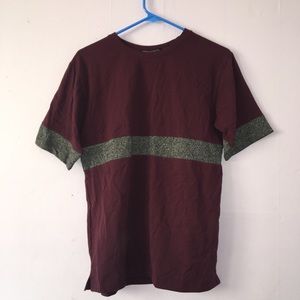 21men x small burgundy charcoal knit top
